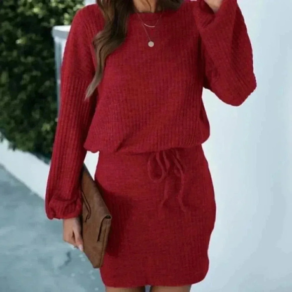 Cozy Knit Long Sleeve Mini Dress - Picture 2 of 3